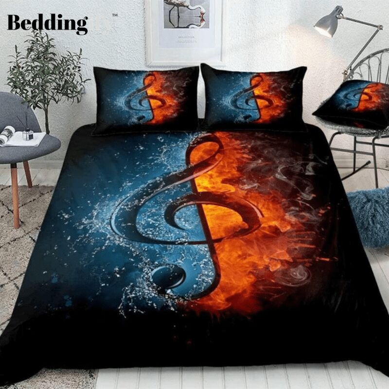 Music Note In Fire And Water Duvet Cover Bedding Set music note in fire and water duvet cover bedding set 3949
