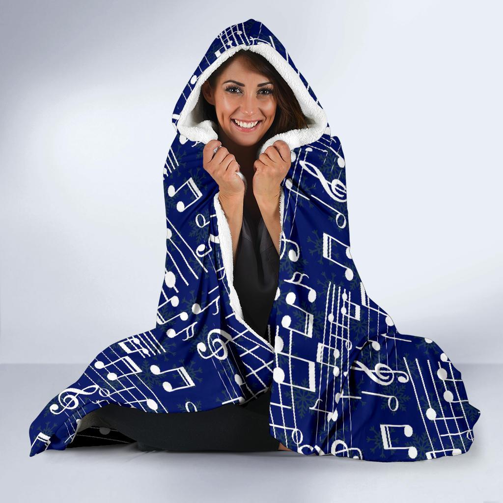 Music Note Print Pattern Hooded Blanket Cloak Blanket music note print pattern hooded blanket cloak blanket 1276