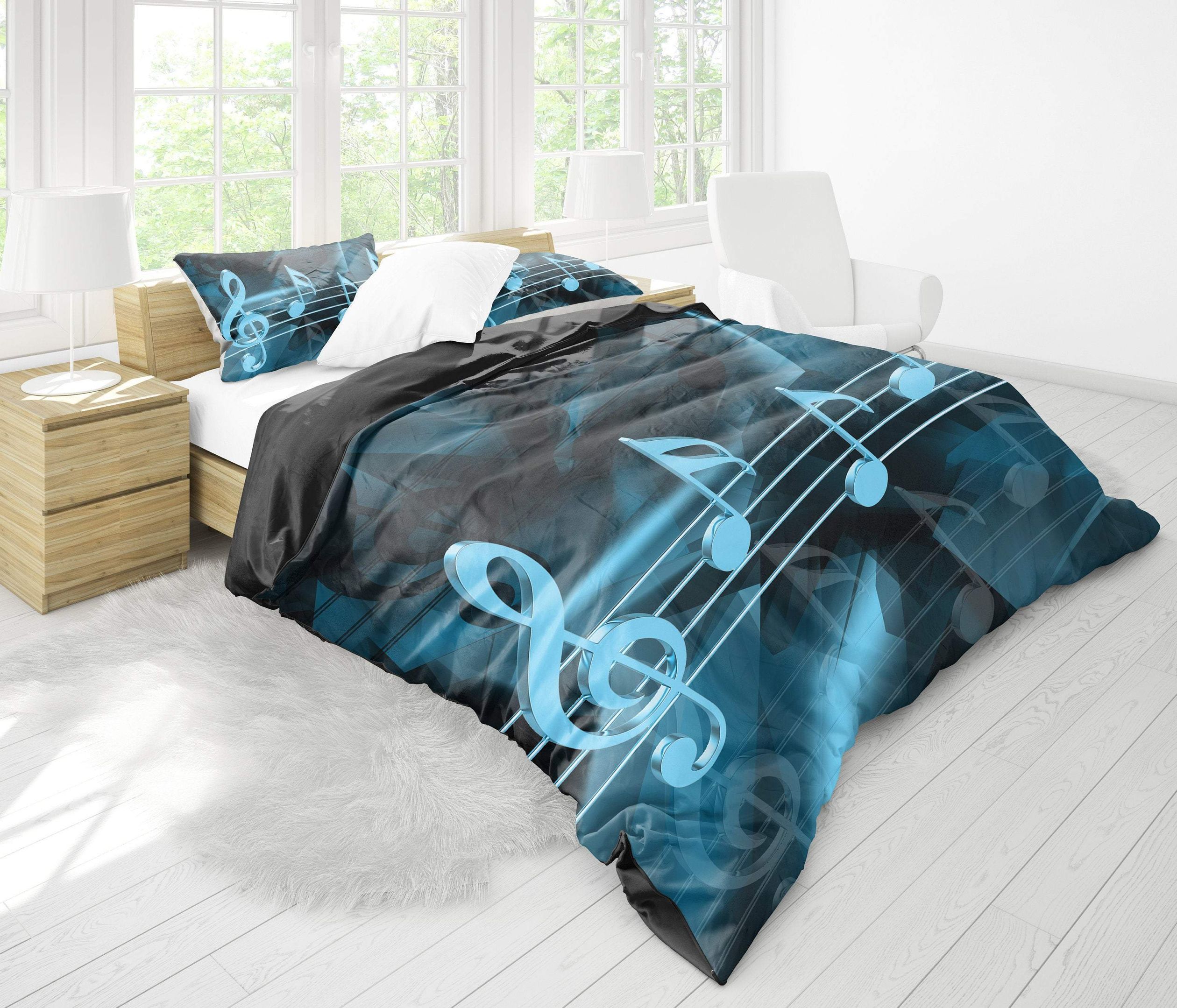 musical notes music world bedding set bedroom decor 8275