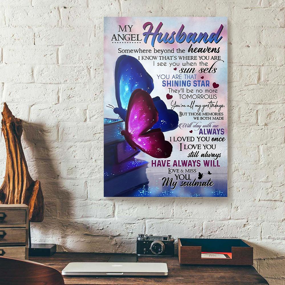 My Angel Husband Butterfly Canvas Prints - Wall Art Decor my angel husband butterfly canvas prints wall art decor 2880