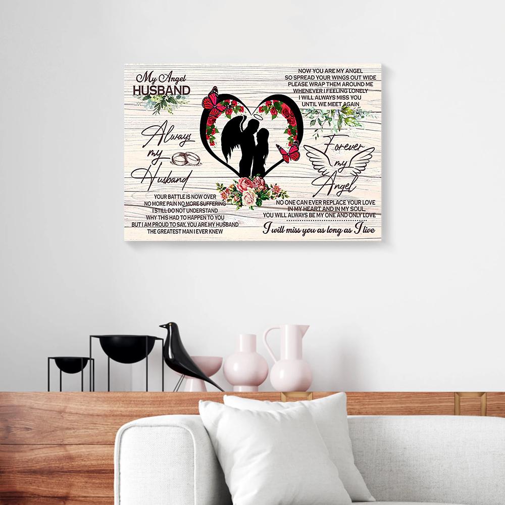 My Angel Husband Butterfly Canvas Prints - Wall Art Decor my angel husband butterfly canvas prints wall art decor 4411