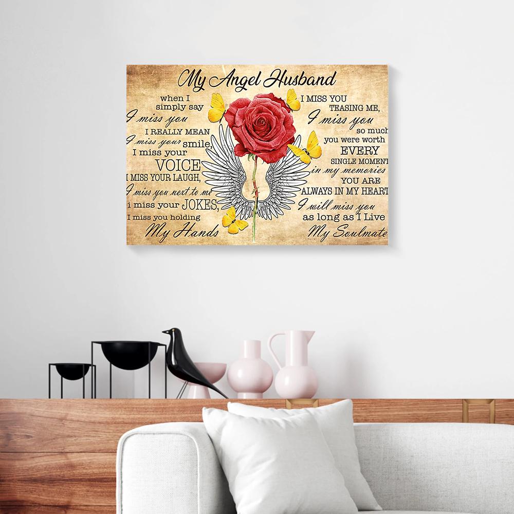 My Angel Husband Butterfly Canvas Prints - Wall Art Decor my angel husband butterfly canvas prints wall art decor 8042