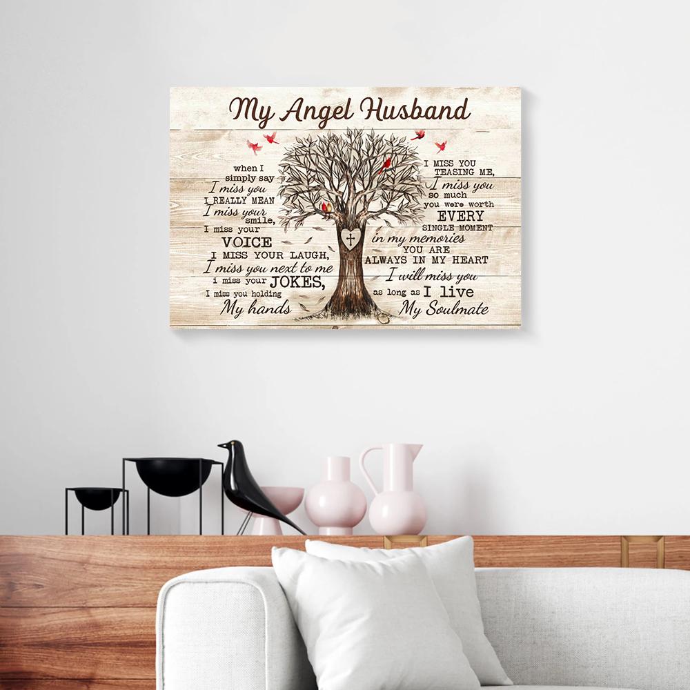 My Angel Husband Cardinal Canvas Prints - Wall Art Decor my angel husband cardinal canvas prints wall art decor 6406