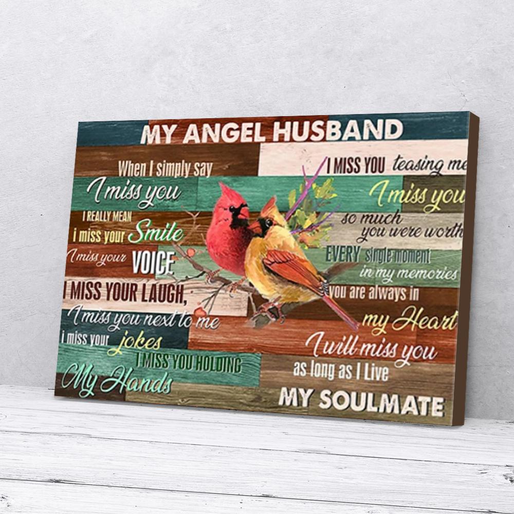 my angel husband cardinal love canvas prints wall art decor 4294
