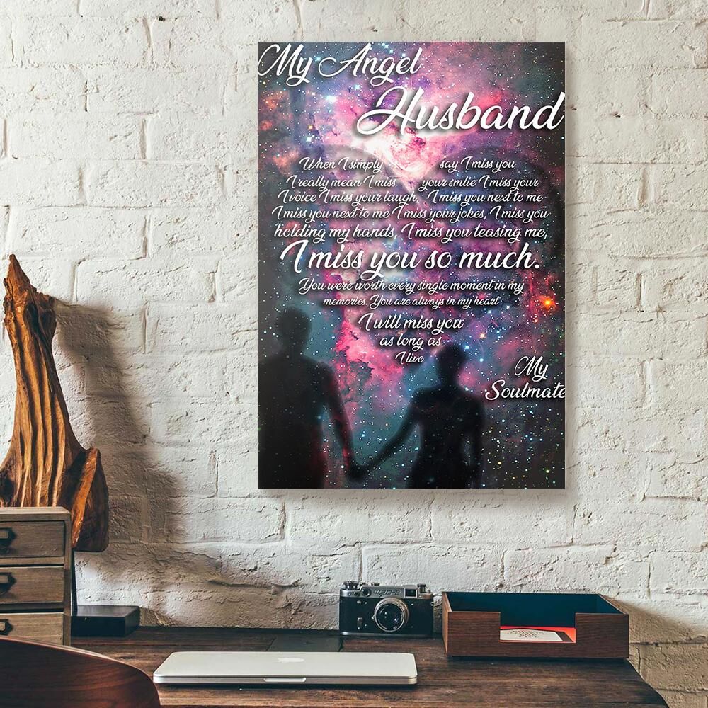 My Angel Husband Heart Love Canvas Prints - Wall Art Decor my angel husband heart love canvas prints wall art decor 7861