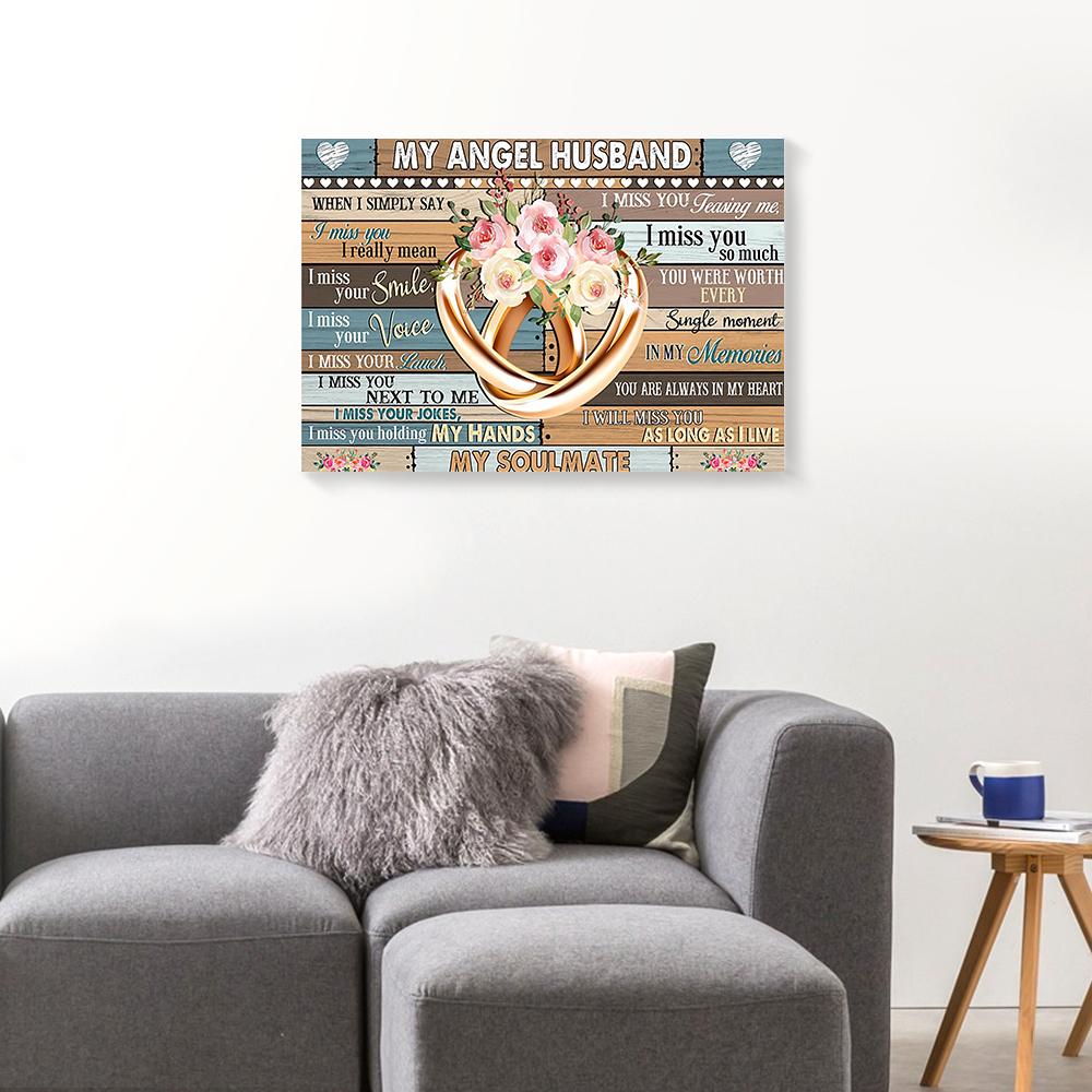 My Angel Husband Rings Love Canvas Prints - Wall Art Decor my angel husband rings love canvas prints wall art decor 5556