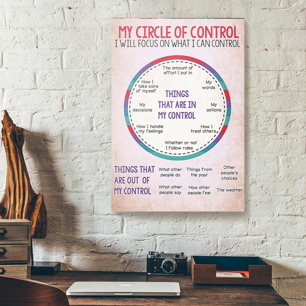 my circle of control teacher canvas prints wall art decor 7061