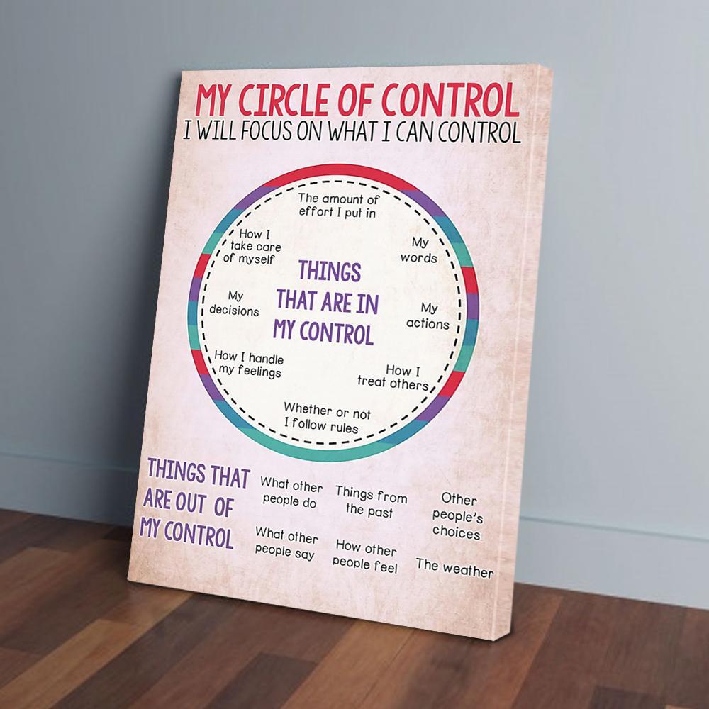 my circle of control teacher canvas prints wall art decor 8491