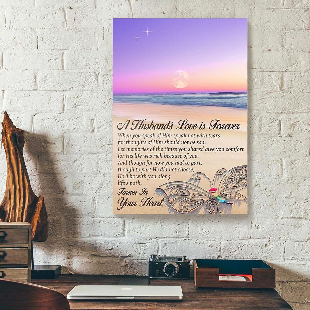 My Husband In Heaven Butterfly Canvas Prints - Wall Art Decor my husband in heaven butterfly canvas prints wall art decor 3320