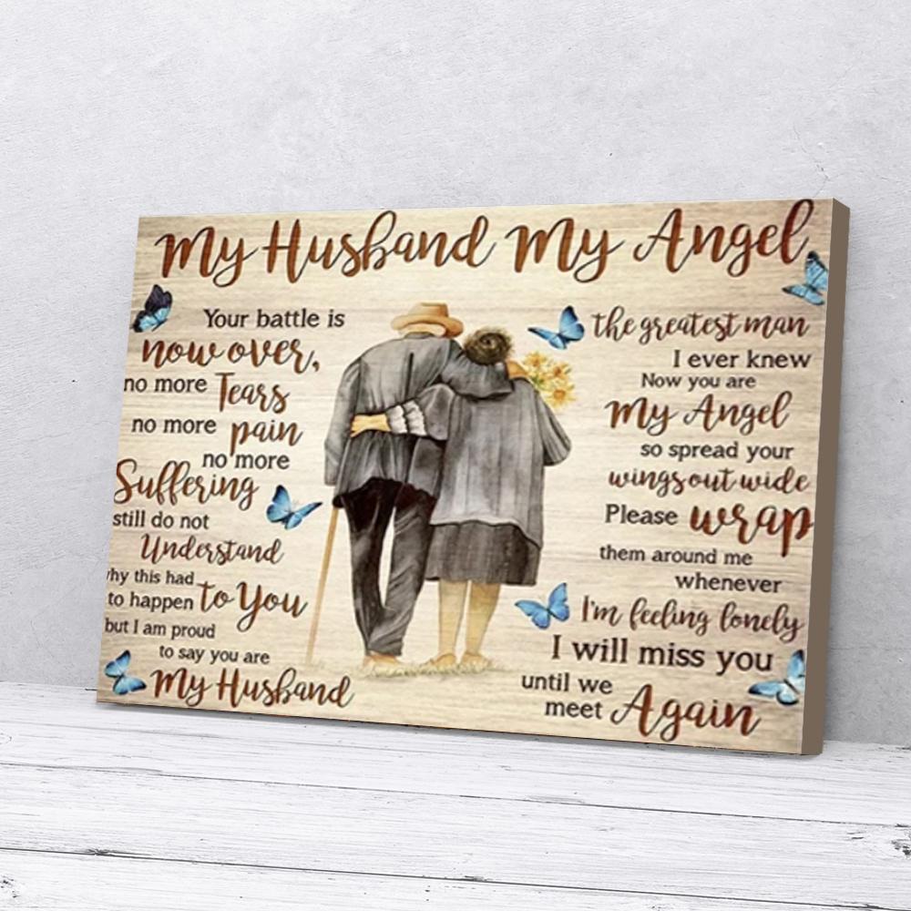 my husband my angel love canvas prints wall art decor 8997