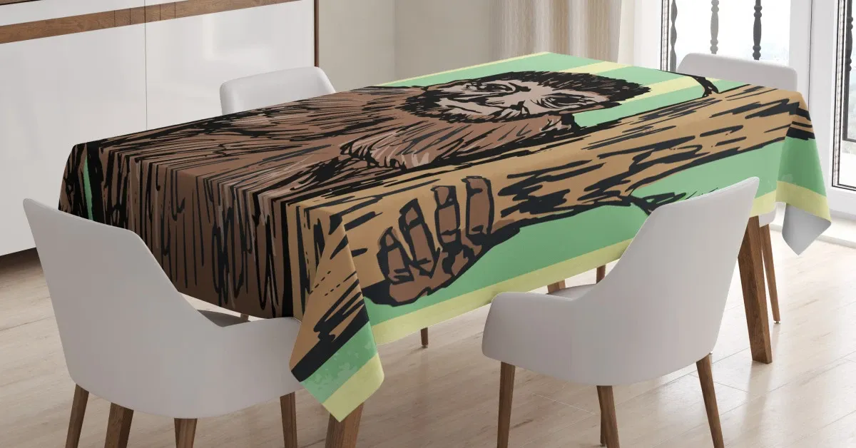 mysterious yeti sketch 3d printed tablecloth table decor 2833