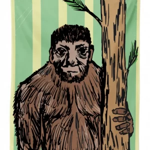 mysterious yeti sketch 3d printed tablecloth table decor 8074