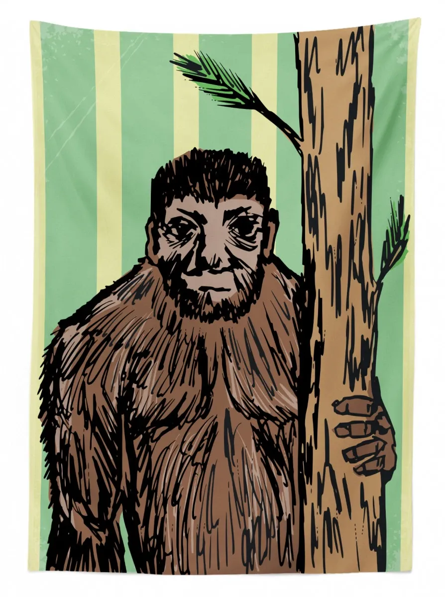 mysterious yeti sketch 3d printed tablecloth table decor 8074