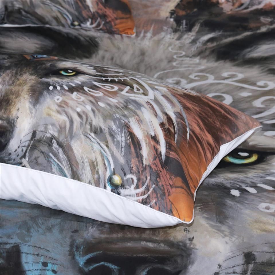Mythical Wolf Warrior Native American Art Duvet Cover Bedding Set Bedroom Decor mythical wolf warrior native american art duvet cover bedding set bedroom decor 2485