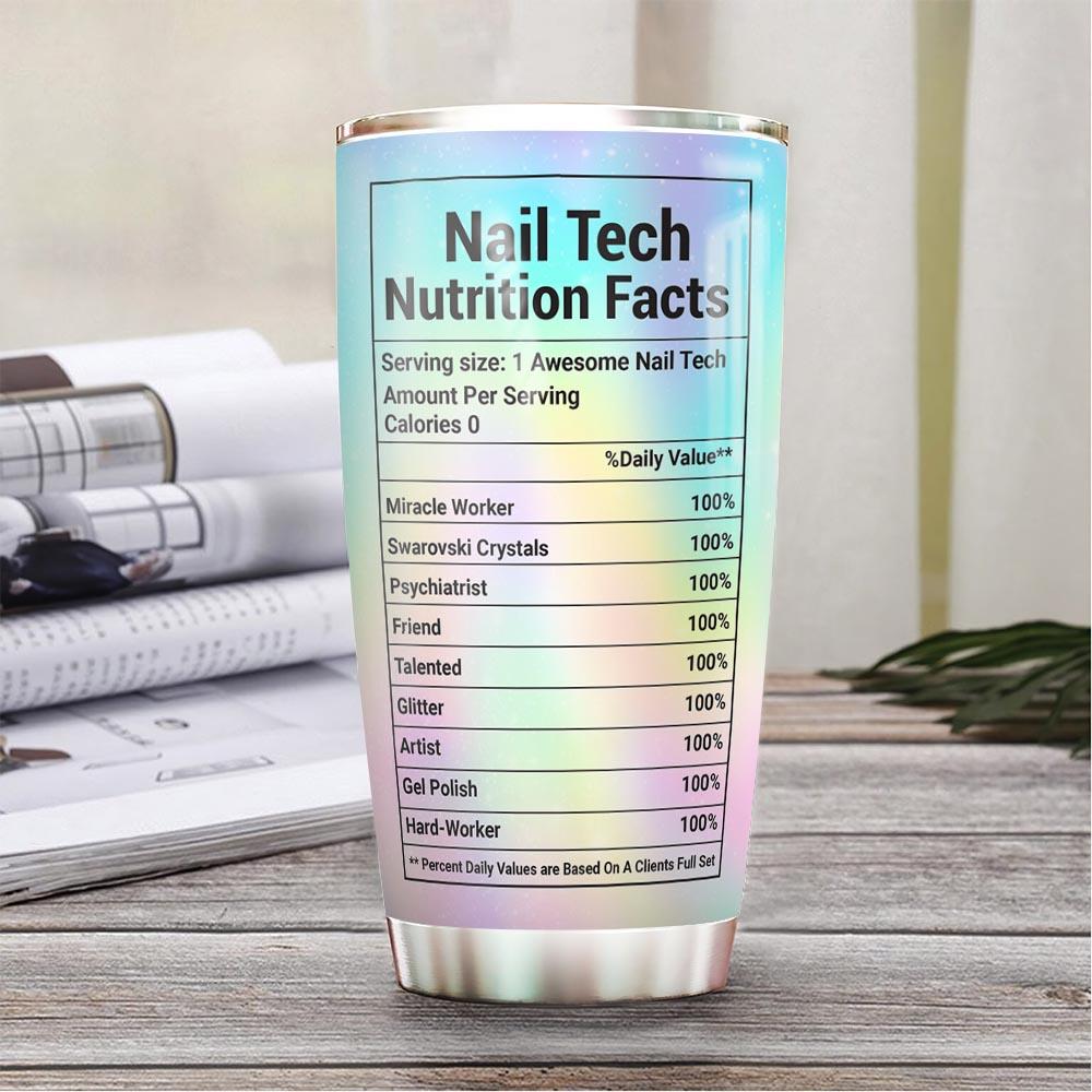 nail tech facts personalized stainless steel tumbler 3860