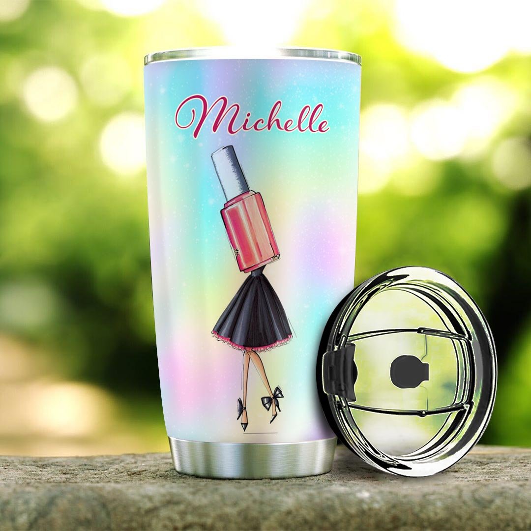 nail tech facts personalized stainless steel tumbler 4378
