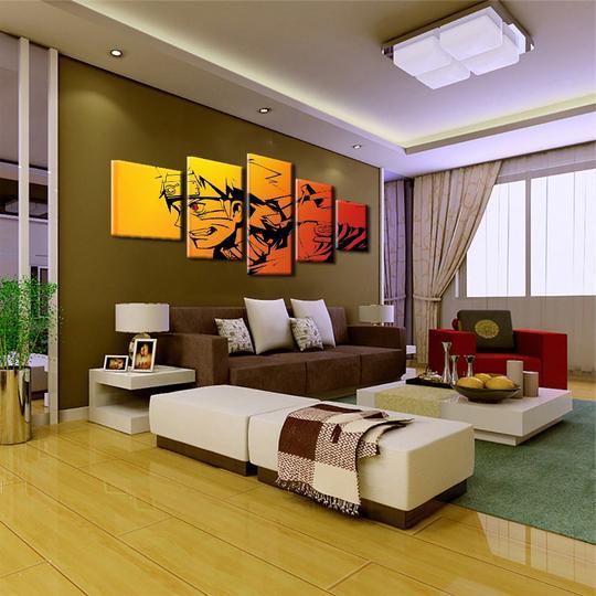 naruto abstract 5 panel canvas art wall decor 2183