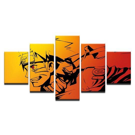 naruto abstract 5 panel canvas art wall decor 3483