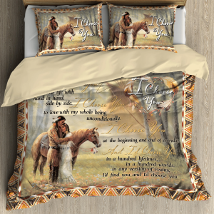 native american couple with love quotes duvet cover bedding set bedroom decor 5091