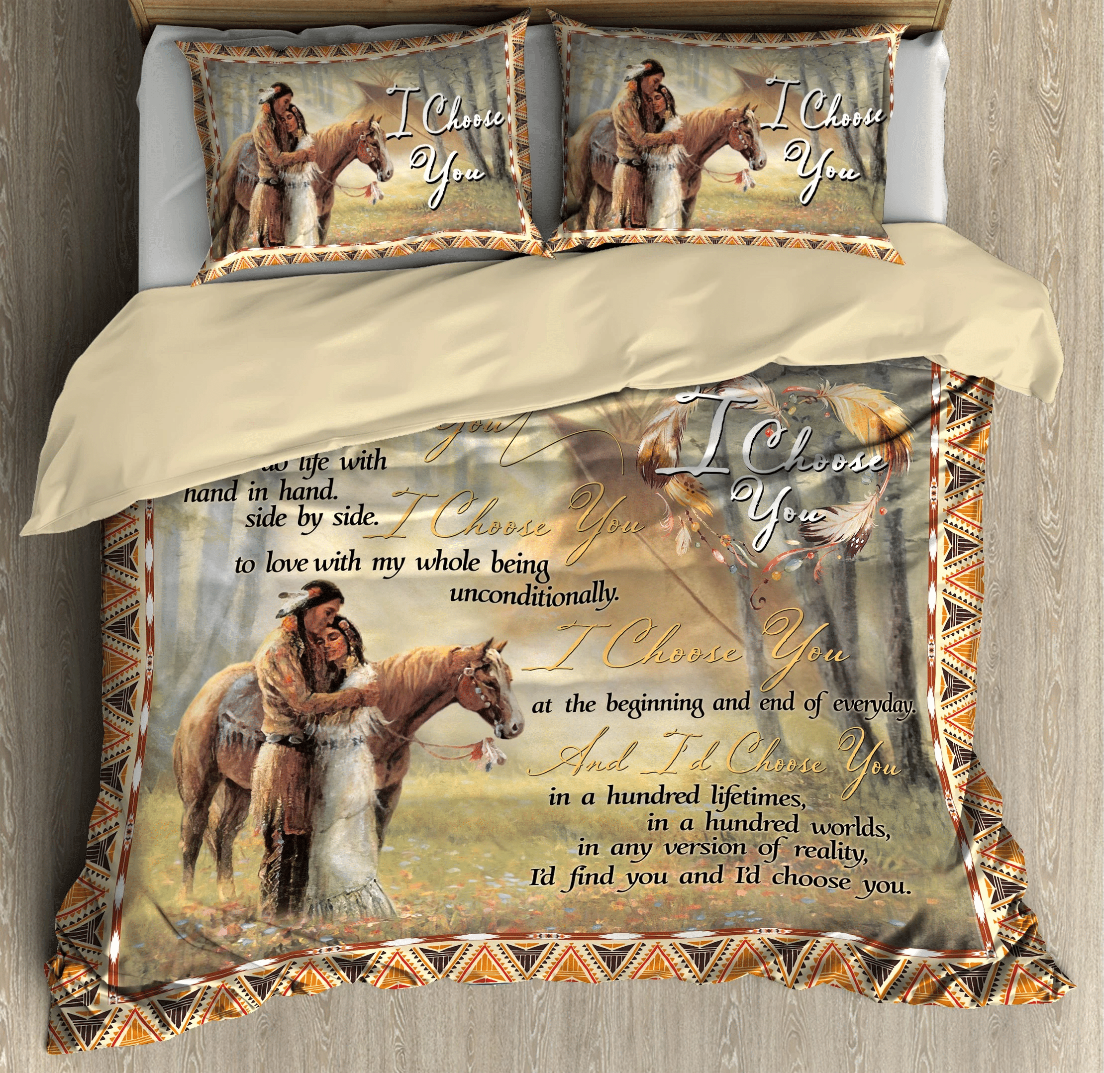 Native American Couple With Love Quotes Duvet Cover Bedding Set Bedroom Decor native american couple with love quotes duvet cover bedding set bedroom decor 5091