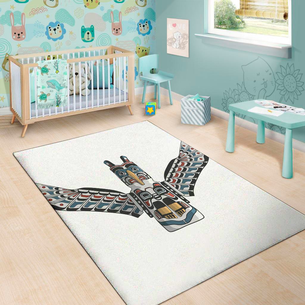 native american eagle totem print area rug floor decor 3393