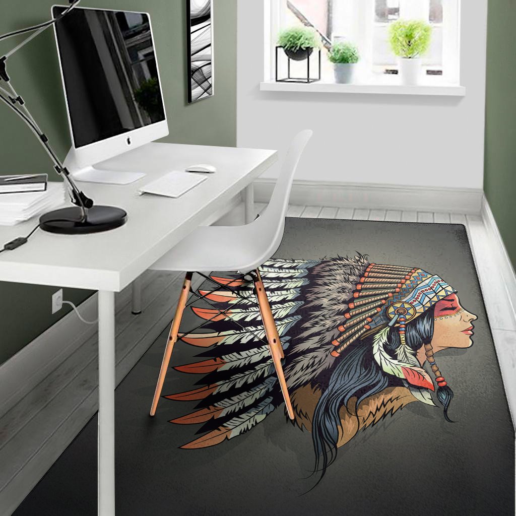 native american indian girl print area rug floor decor 6216