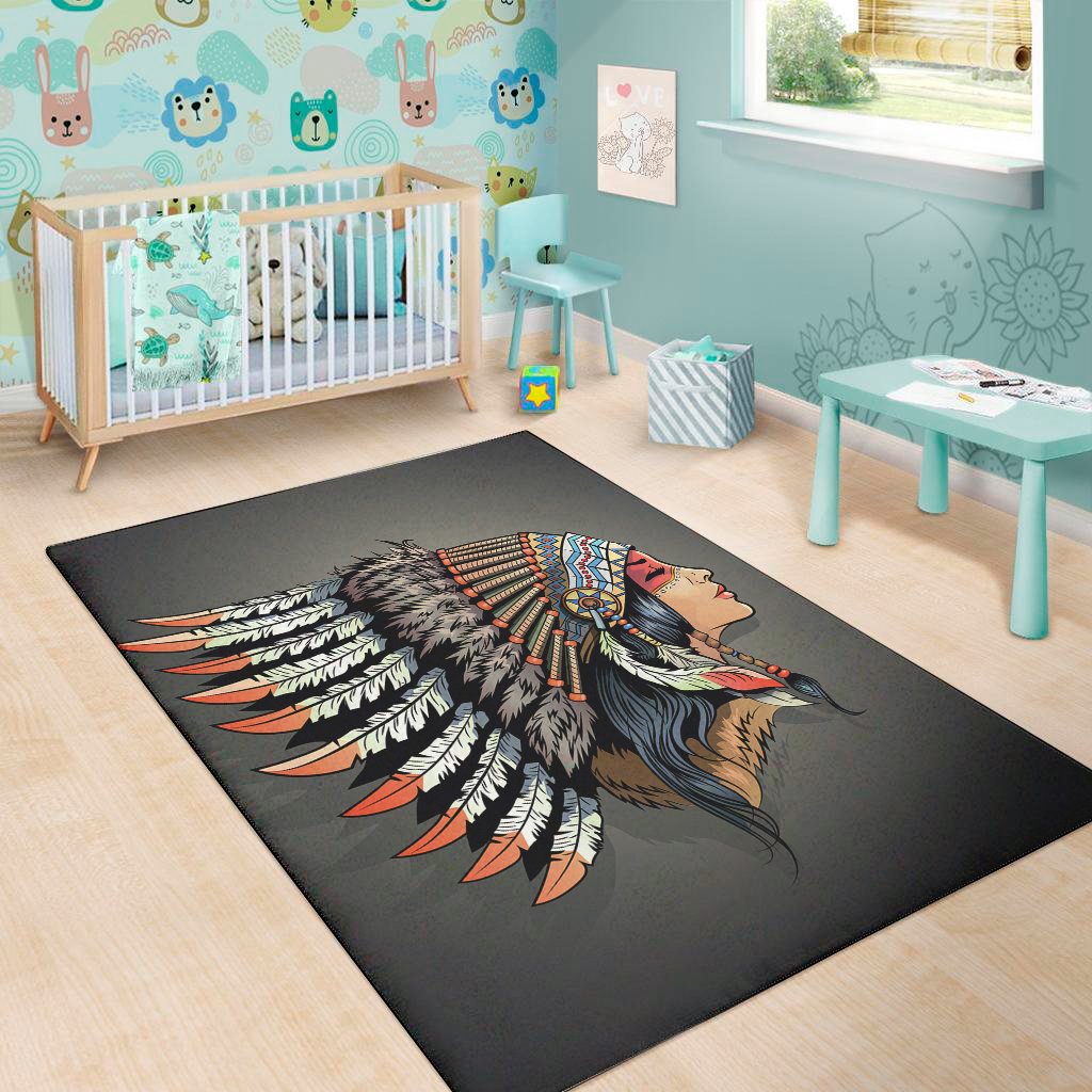 native american indian girl print area rug floor decor 6412