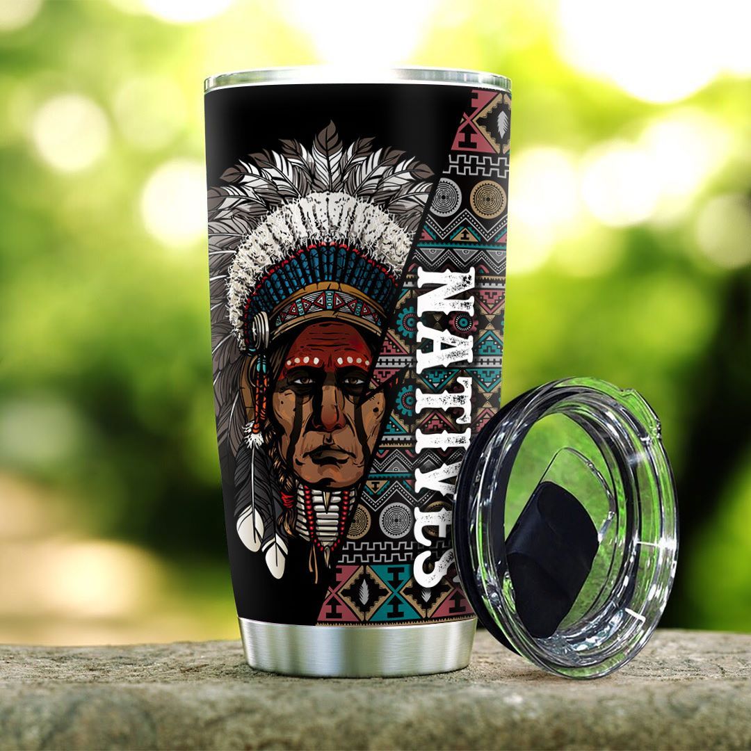 native american pattern personalized stainless steel tumbler 2389