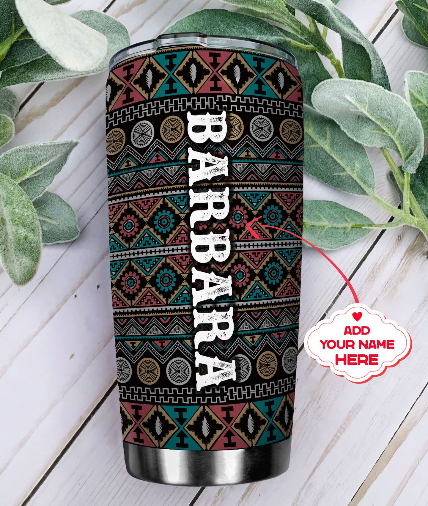 native american pattern personalized stainless steel tumbler 6461