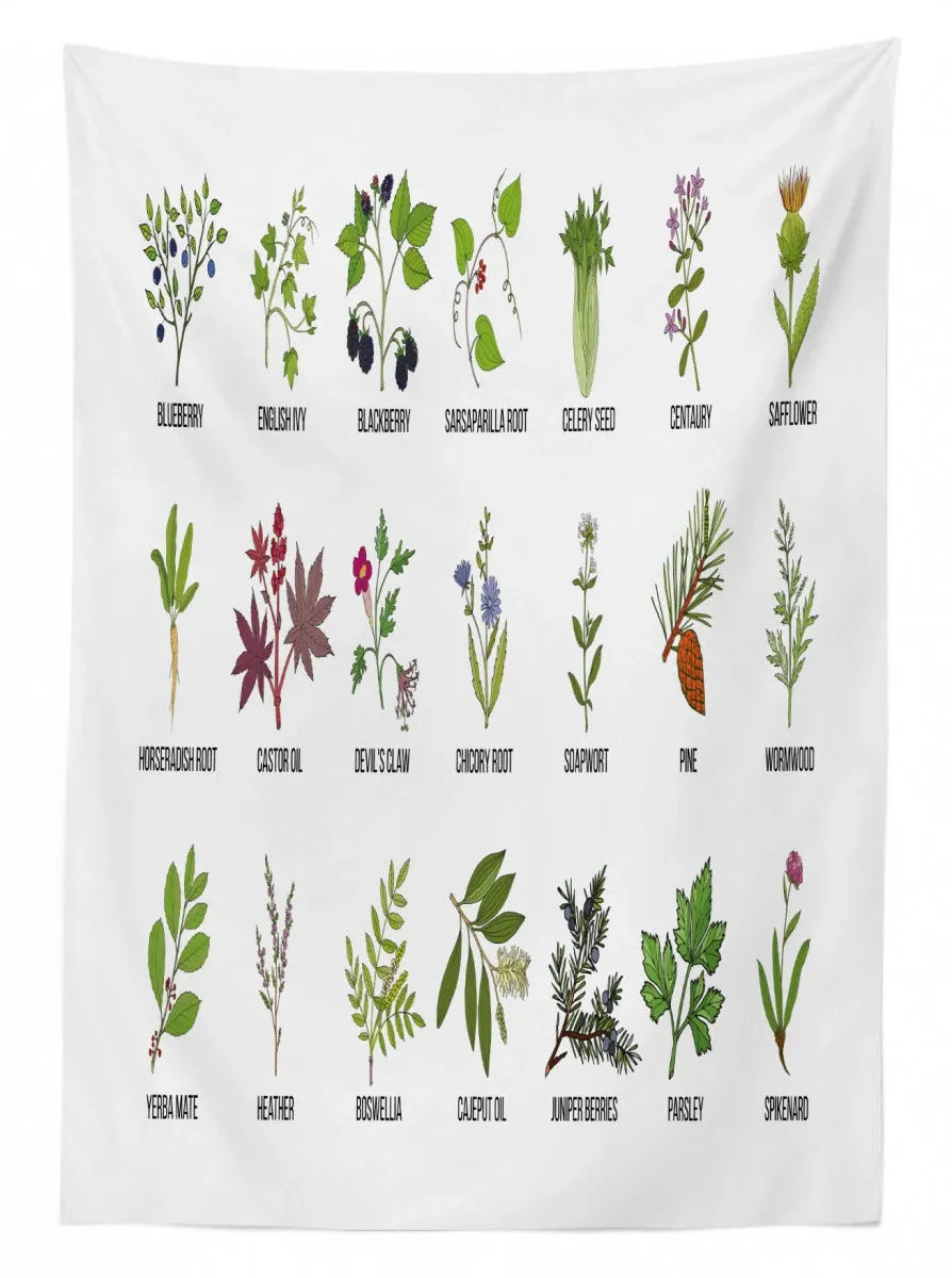 natural treatment infographic 3d printed tablecloth table decor 6418