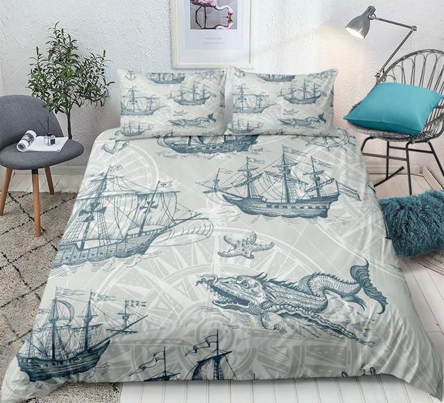 nautical decor sailboat duvet cover bedding set 1926