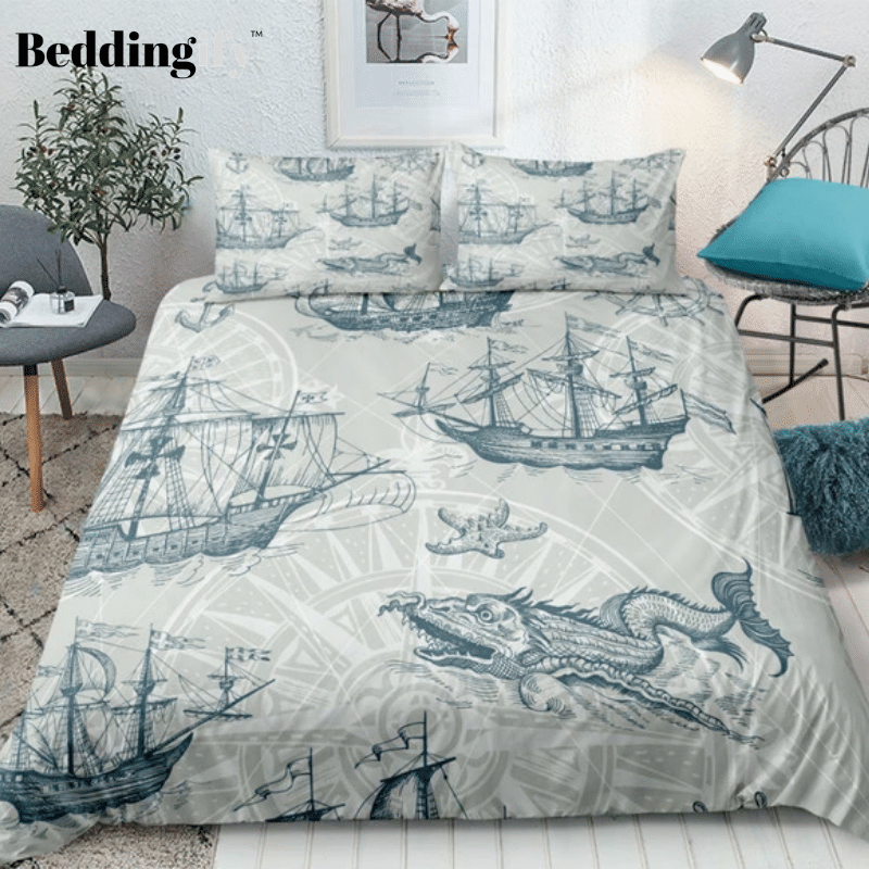 nautical decor sailboat duvet cover bedding set 7663