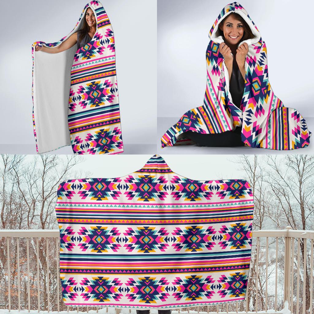 navajo native american indians aztec tribal print hooded blanket cloak blanket 1402