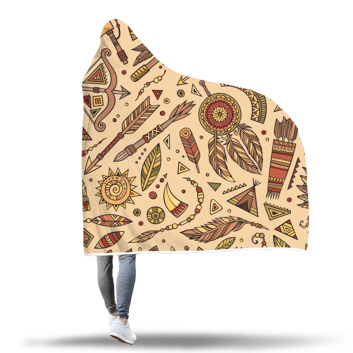 navajo tribal aztec native indians american print hooded blanket cloak blanket 6141