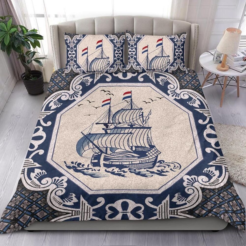 Nederland Dutch Boat Delft Blue Bedding Set Bedroom Decor nederland dutch boat delft blue bedding set bedroom decor 8070