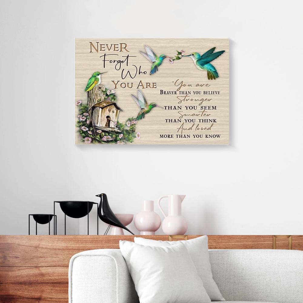 never forget who you are hummingbird canvas prints wall art decor 4650
