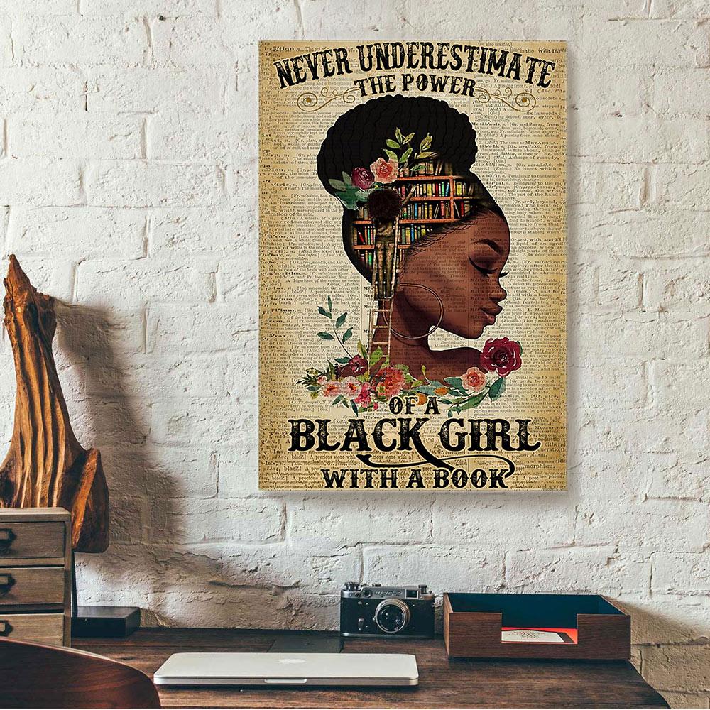 Never Underestimate The Power Of A Black Girl With A Book Canvas Prints - Wall Art Decor never underestimate the power of a black girl with a book canvas prints wall art decor 8489