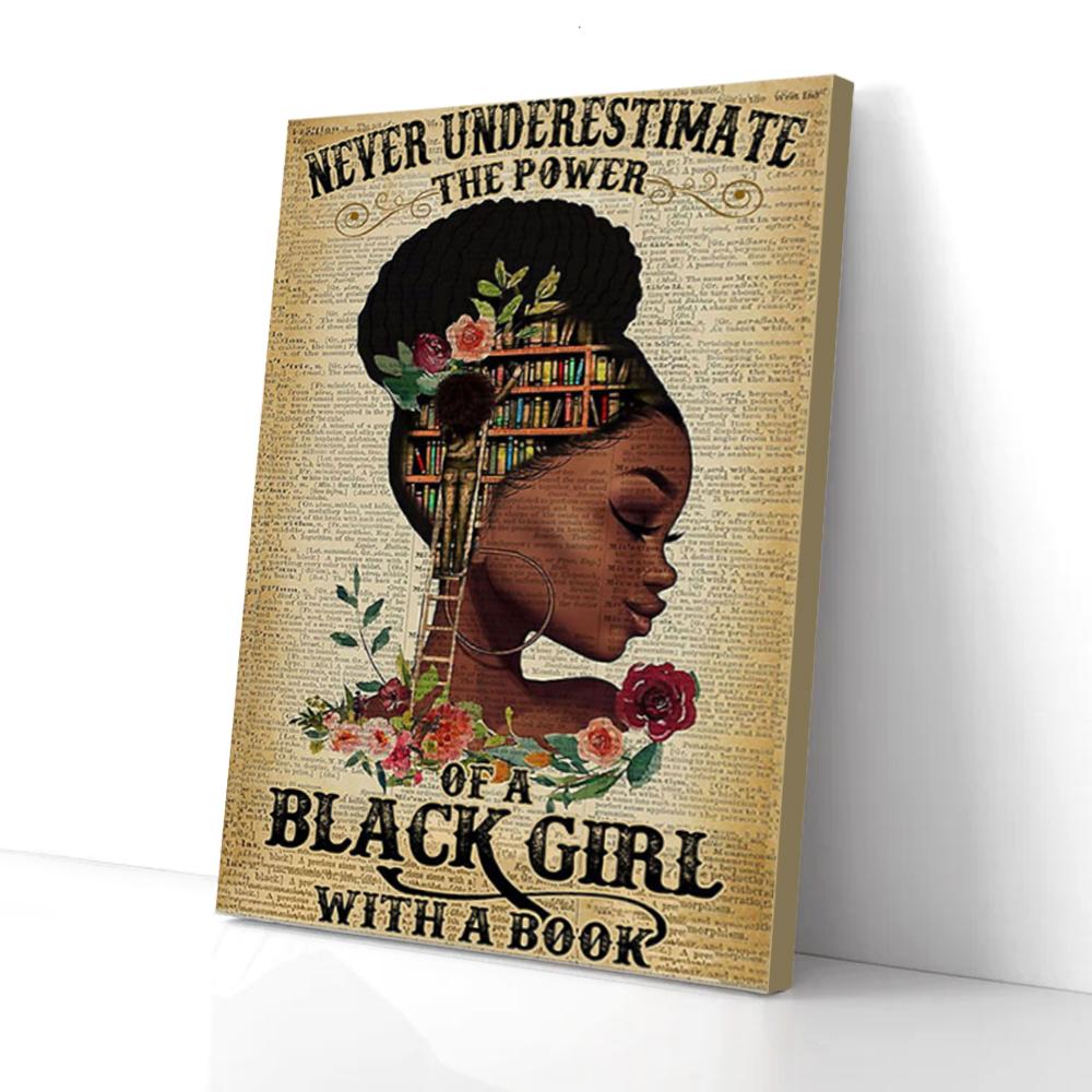 Never Underestimate The Power Of A Black Girl With A Book Canvas Prints - Wall Art Decor never underestimate the power of a black girl with a book canvas prints wall art decor 8778