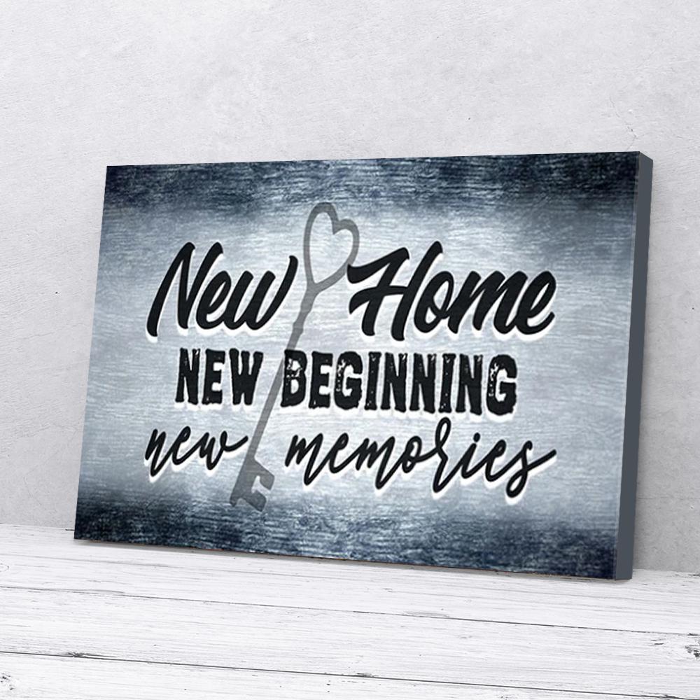new home new beginning new memories heart key vintage home canvas prints wall art decor 1228