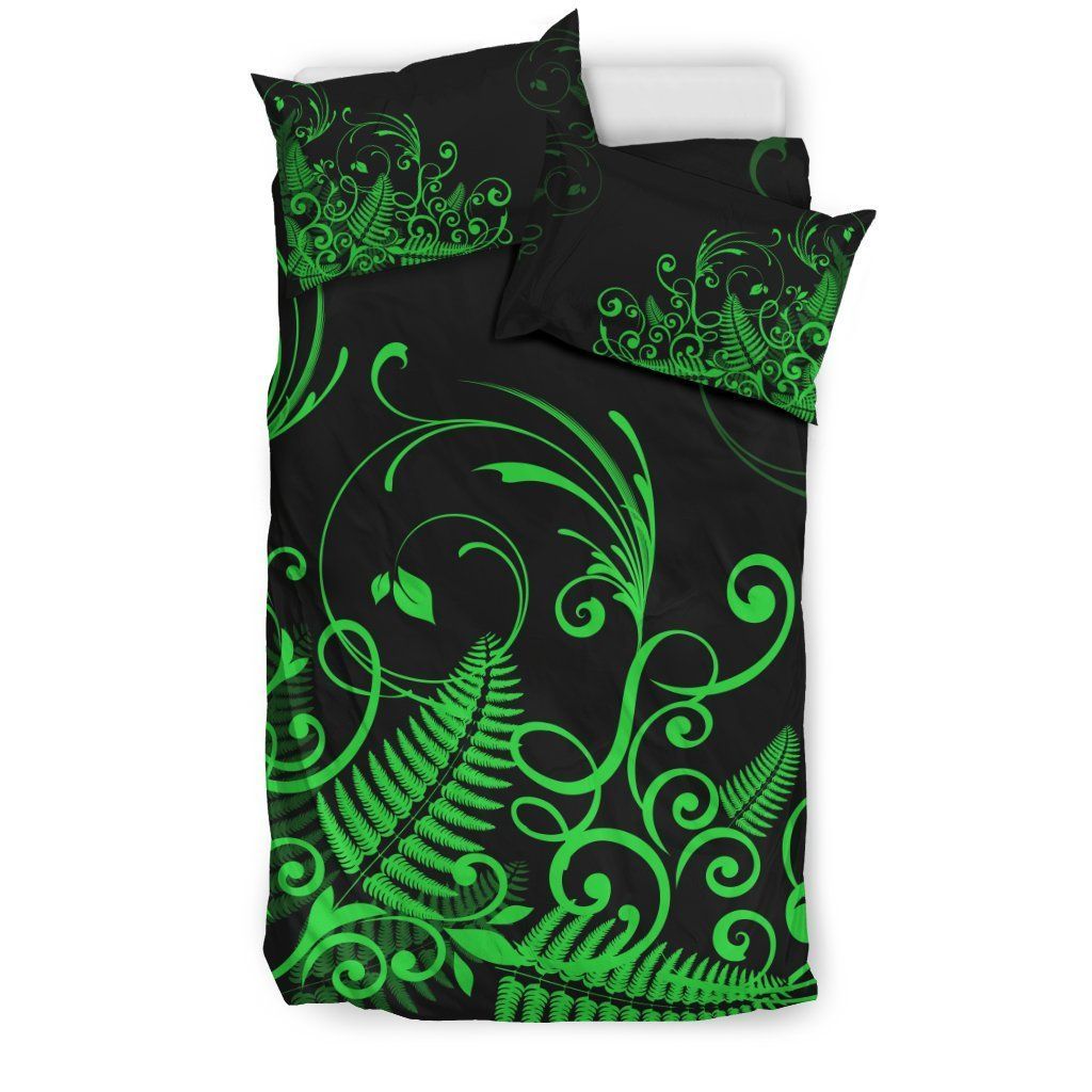 new zealand fern green and black bedding set bedroom decor 2088