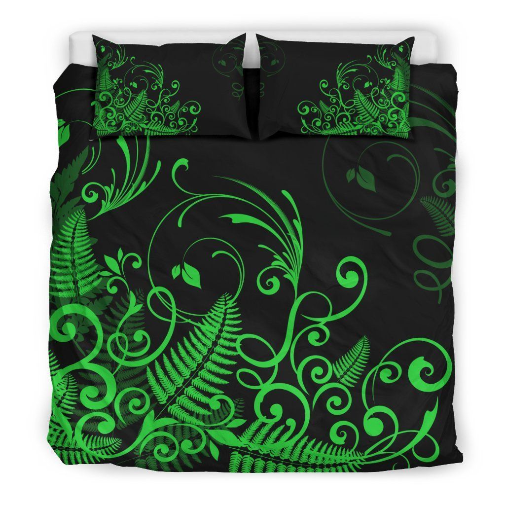 new zealand fern green and black bedding set bedroom decor 2435