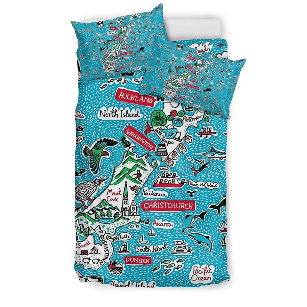 new zealand map bedding set bedroom decor 3751
