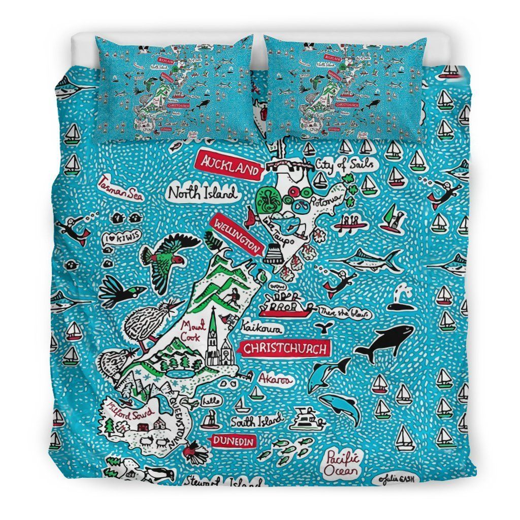 new zealand map bedding set bedroom decor 4796