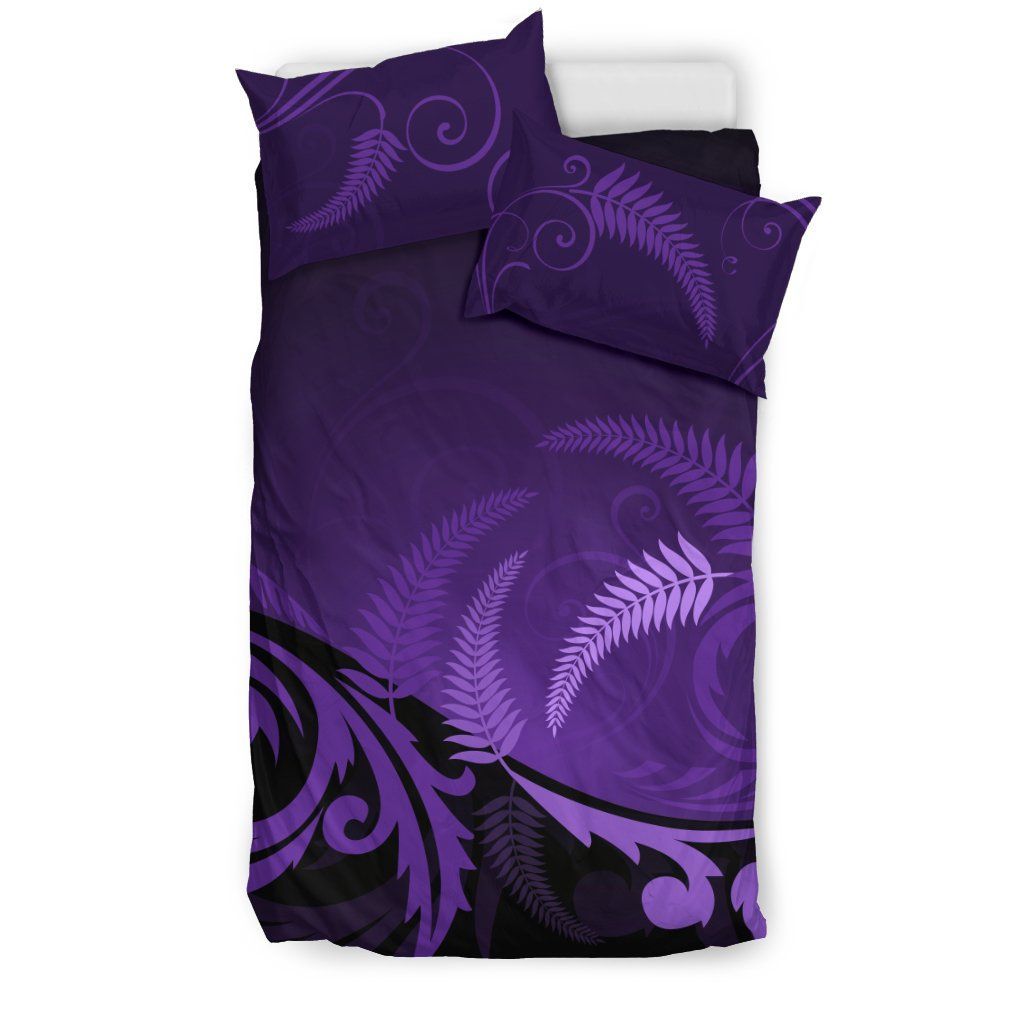 new zealand silver fern purple and black bedding set bedroom decor 2145
