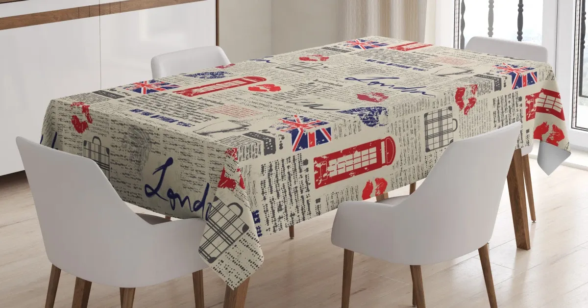 newspaper kiss marks 3d printed tablecloth table decor 3572