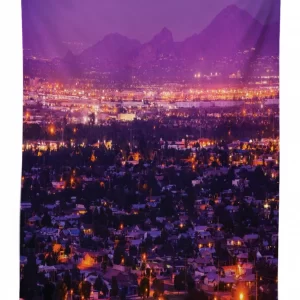 night panorama of phoenix 3d printed tablecloth table decor 7445
