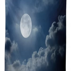 night skyline full moon 3d printed tablecloth table decor 6521