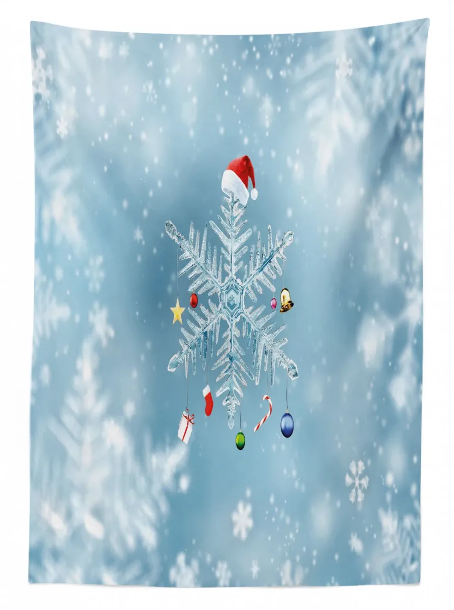 noel ornate snowflake 3d printed tablecloth table decor 3389