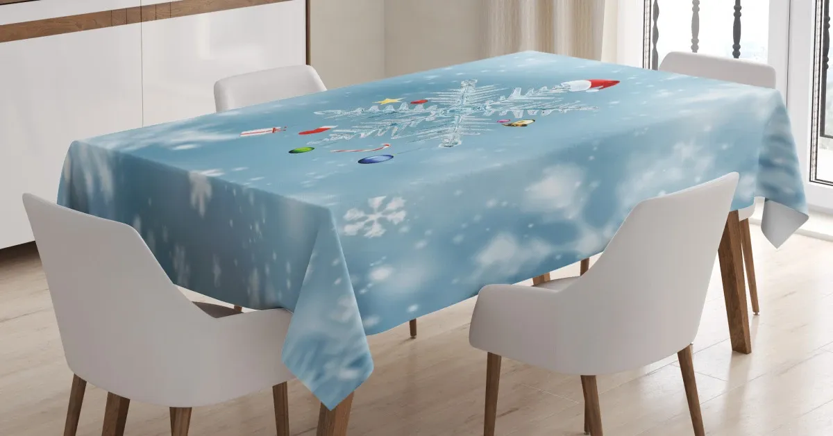 noel ornate snowflake 3d printed tablecloth table decor 3426