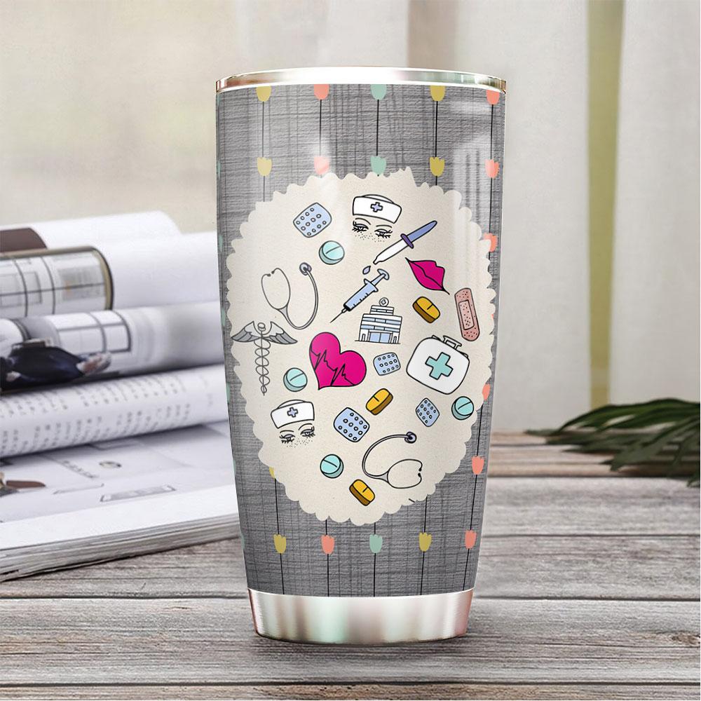 nurse helping hands and a heart that understand gift for nurse meaningful gift for nurse doctor helping care people nurse stainless steel tumbler 3331
